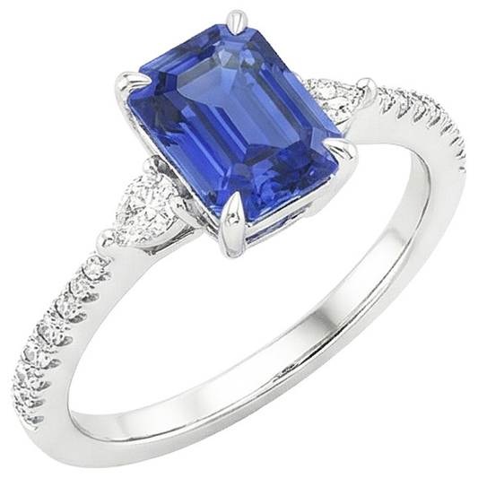 natural emerald sapphire 4.50ct ring side angle