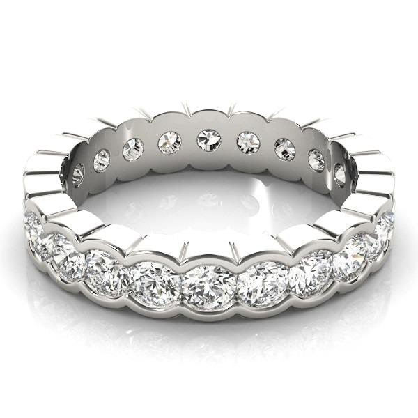 Eternity Band 14K White Gold with Fine Diamond – side view
