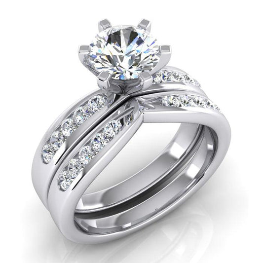 natural round diamond 3.25ct ring front view