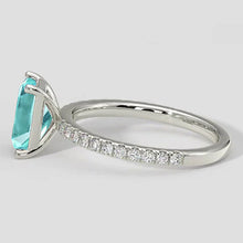 3.25 Engagement Ring Cushion Cut Paraiba Ring