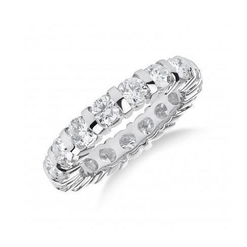 3.50 Ct Brilliant Cut Real Natural Earth Mined Diamond Lady Engagement Band White Gold 14K