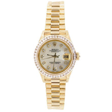 Women Rolex President Datejust Natural Earth Mined Diamond Dial Bezel Watch