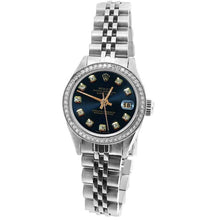 Jubilee Stainless Steel Rolex Blue Natural Earth Mined Diamond Dial Date Just