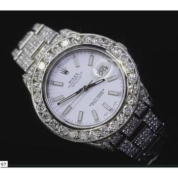 32 Ct. Custom Diamonds Mens Rolex