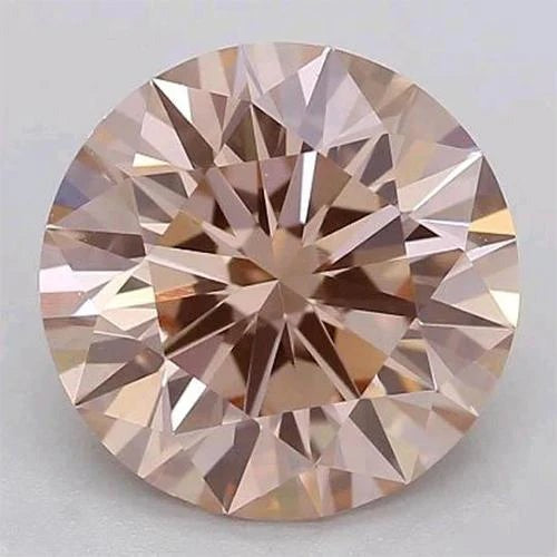 Round Cut Pink Sapphire ring in Gold – front view