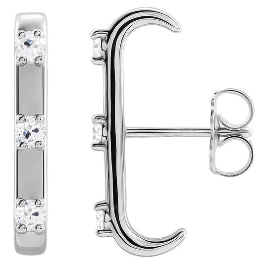 Earth-Mined Brilliant Diamond Drop Earrings 0.50 ct 14 Karat White Gold – main view