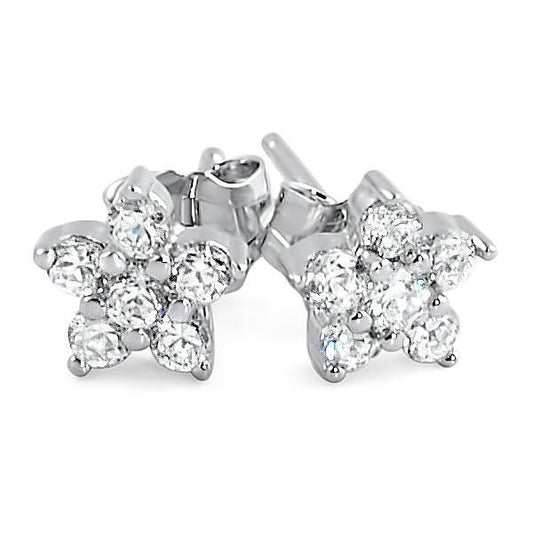 3.00 Carats Stud Natural Diamond Earring Sparkling Round Cut 14K White Gold