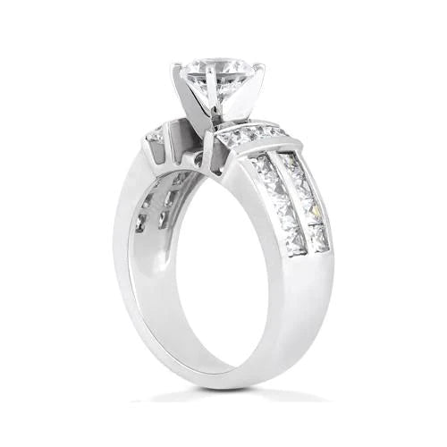 natural round diamond 3.01ct ring side angle