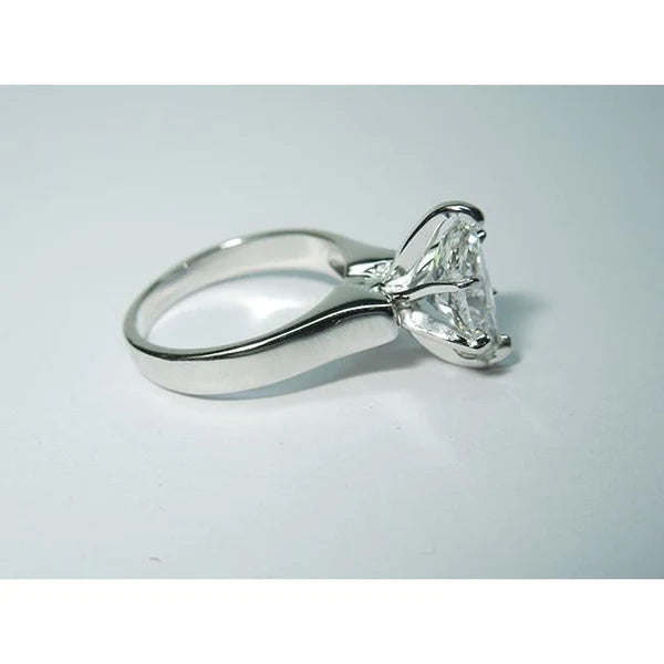 3.01 Carats Marquise Real Diamond Solitaire Ring Women Jewelry New
