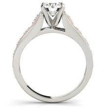 3.25 Carats Real Diamond Engagement Ring Set New Two Tone Gold 14K