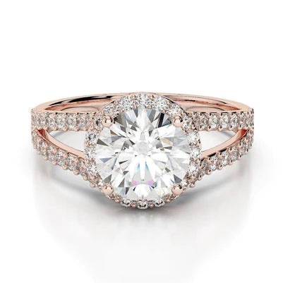 natural round diamond 3.25ct ring front view