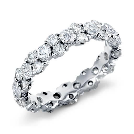 3.25 Carats Round Natural Diamond Wedding Band Jewelry White Gold 14K