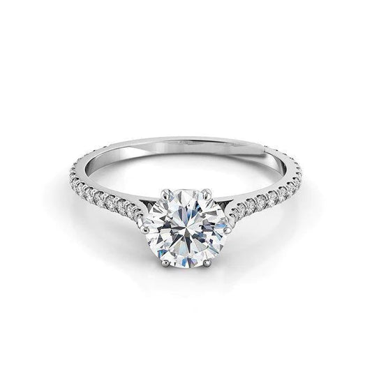 3.30 Carats Genuine Round Diamonds Anniversary Ring White Gold 14K