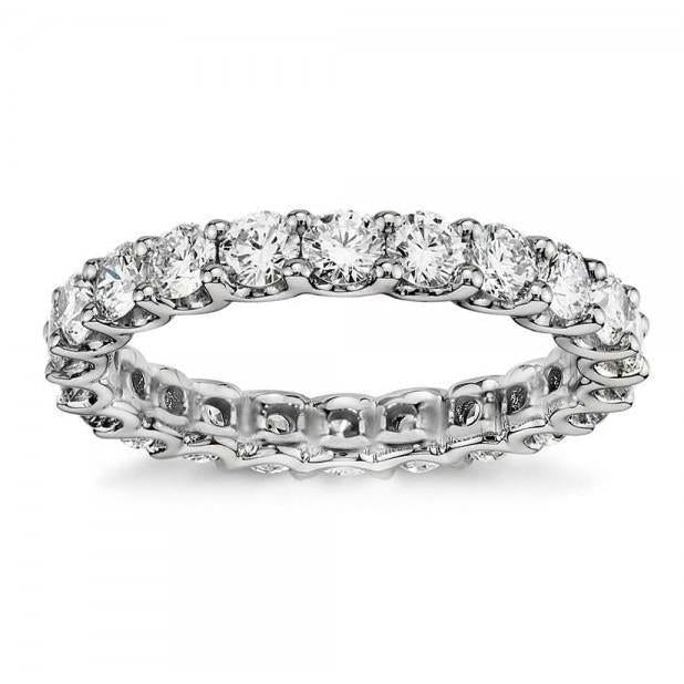 3.30 Carats Natural Diamonds Eternity Wedding Band White Gold 14K