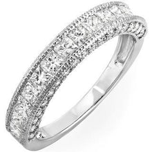 3.30 Carats Princess And Round Real Diamond Wedding Band White Gold