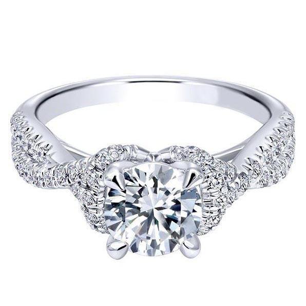 3.35 Carats Real Diamond Women Wedding Ring White Gold 14K