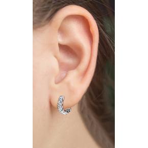3.36 Ct Round Brilliant Cut Diamonds Ladies Hoop Earrings Gold White
