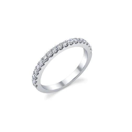 3.40 Carats Prong Set Real Diamonds Lady Eternity Wedding Band White Gold