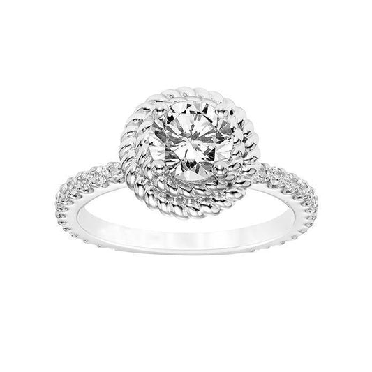 3.40 Ct Gorgeous Real Diamond Anniversary Ring Twisted Rope Style Shank