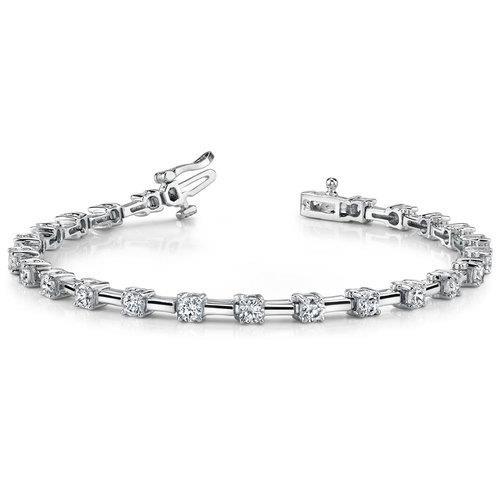 3.45 Carats Round Real Diamond Ladies Bracelet White Gold