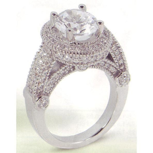 3.50 Carat Real Diamond Engagement Ring Luxurious Antique