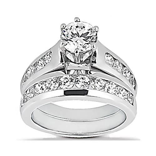 natural round diamond 3.50ct ring front view