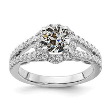 3.50 Carats Halo Round Old Mine Cut Natural Diamond Ring Split Shank Gold