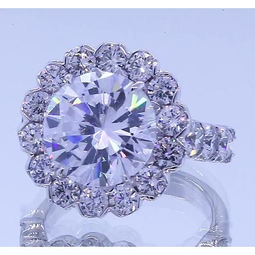 3.50 Carats Natural Diamond Round Halo Anniversary