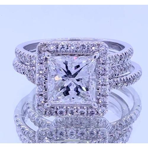 natural round diamond 3.50ct ring front view