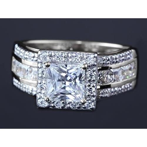 natural round diamond 3.50ct ring front view