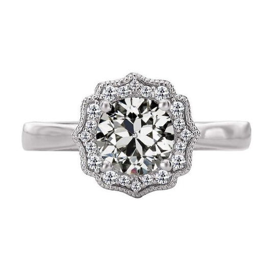 natural round diamond 3.50ct ring front view