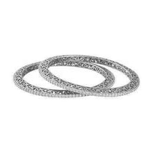 3.50 Carats Women Round Real Diamond Bangle White Gold Jewelry