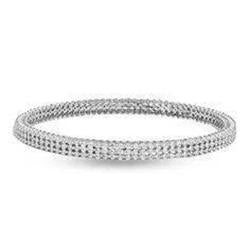 3.50 Ct Round Natural Diamond Bangle White Gold Women Jewelry
