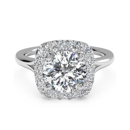 natural round diamond 3.60ct ring front view