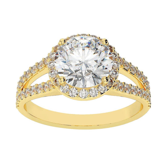 natural round diamond 3.60ct ring front view