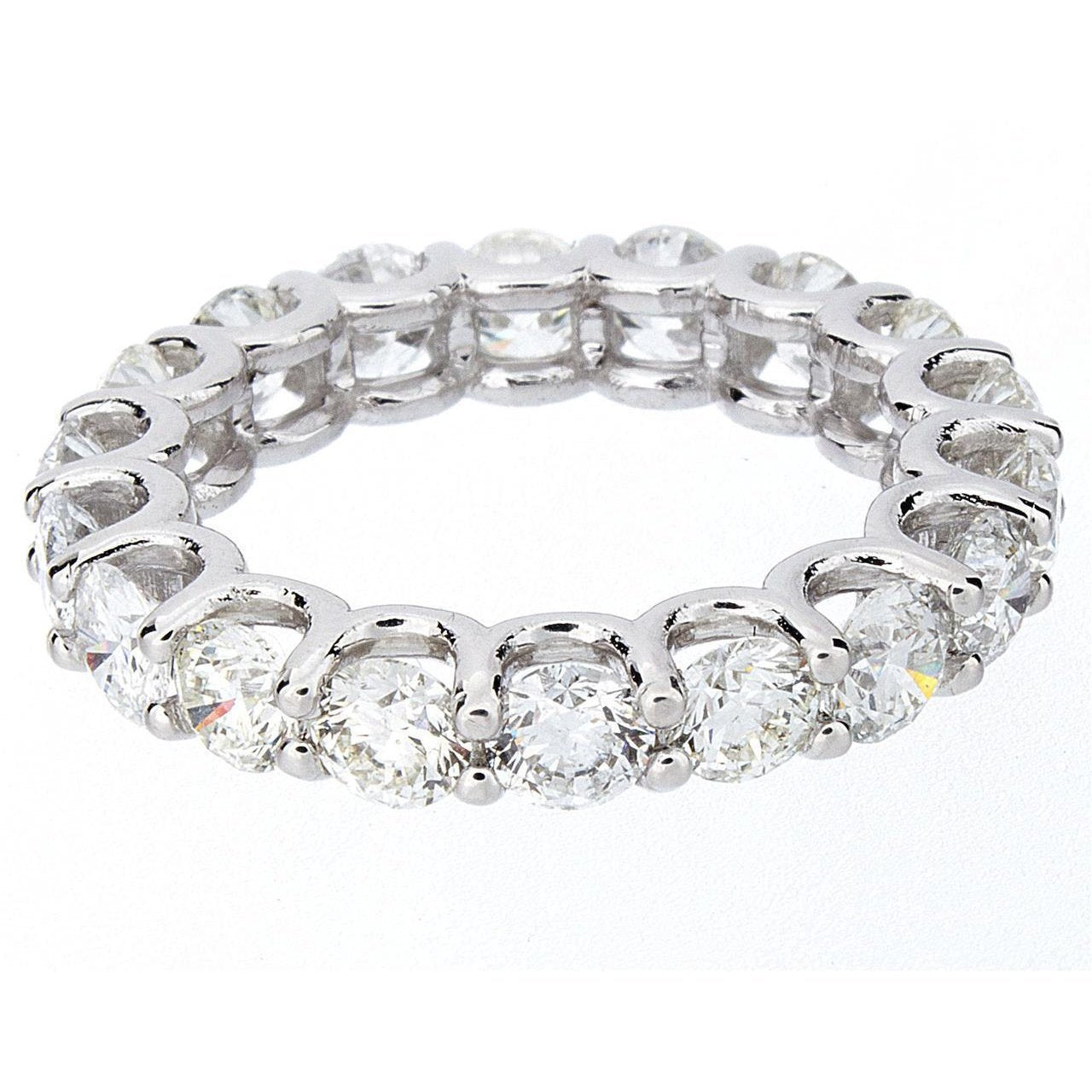3.60 Carats White Gold Women Real Round Diamond Eternity Band