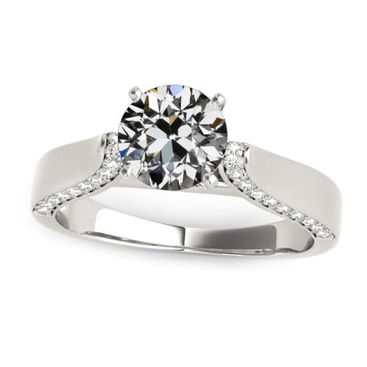 natural round diamond 3.75ct ring front view