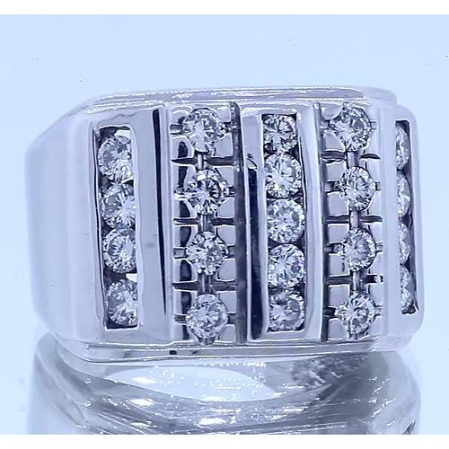 3.75 Carats Mens Genuine Diamond Ring White