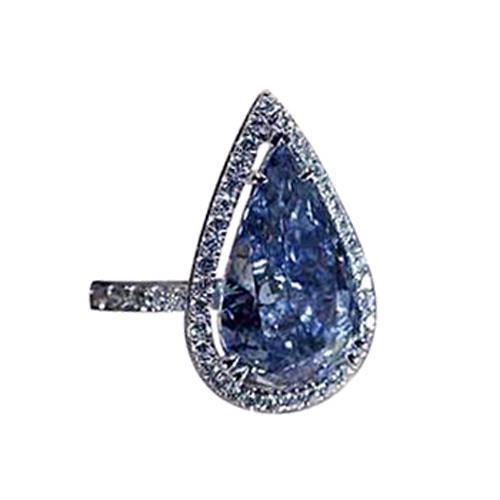 3.75 Ct. Pear Round Natural Diamonds Ring Gemstone White Gold