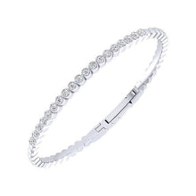 3.80 Carats Round Real Diamond Women Bangle White Gold 14K