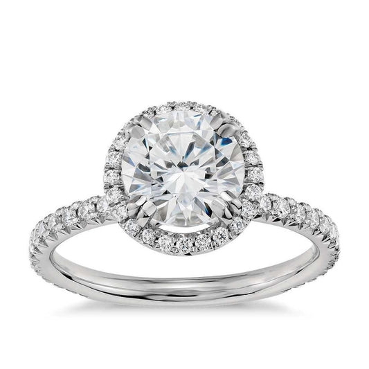 natural round diamond 3.90ct ring front view