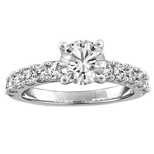 3.90 Carats Real Diamond Engagement Ring Women White Gold 14K Jewelry