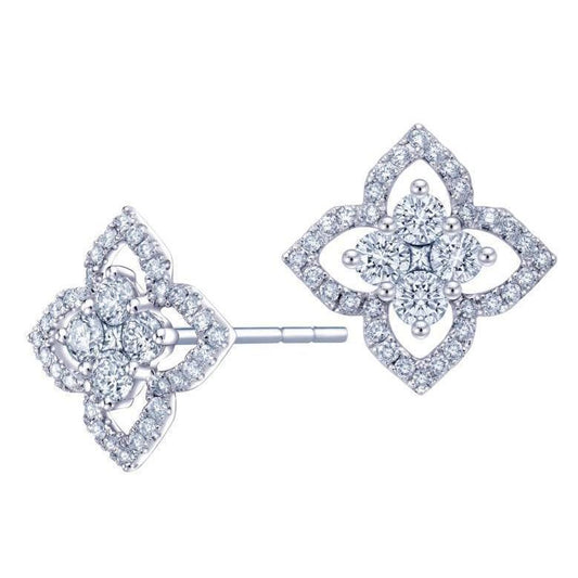 natural round diamond 3.90ct earring front view