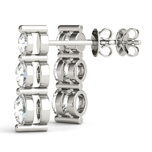 Drop Earrings 14K White Gold with Brilliant Diamond – front view