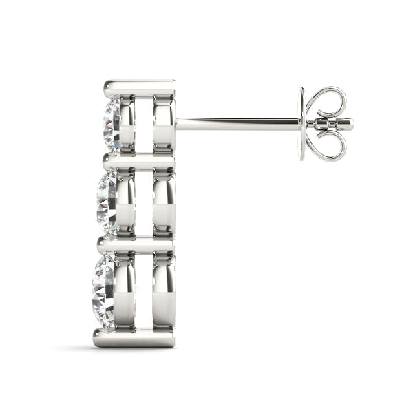 Bespoke Brilliant Diamond Drop Earrings 1 ct – angle view