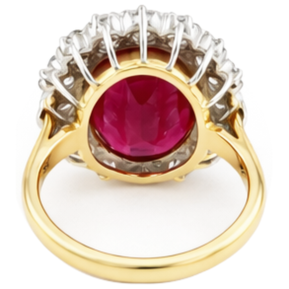 natural round ruby 4.70ct ring with diamond accents