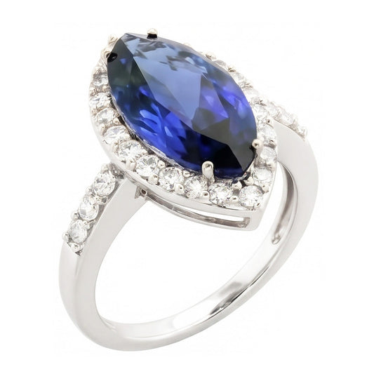 4 Carat Marquise Sapphire IGI CERTIFIED Ring