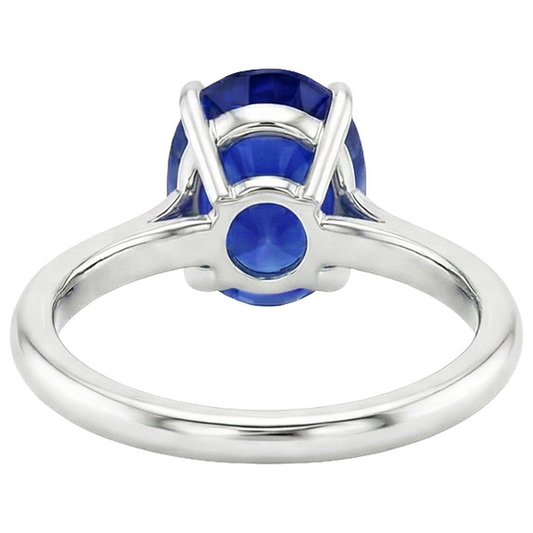 4 Carat Oval Cut Sapphire Engagement Ring