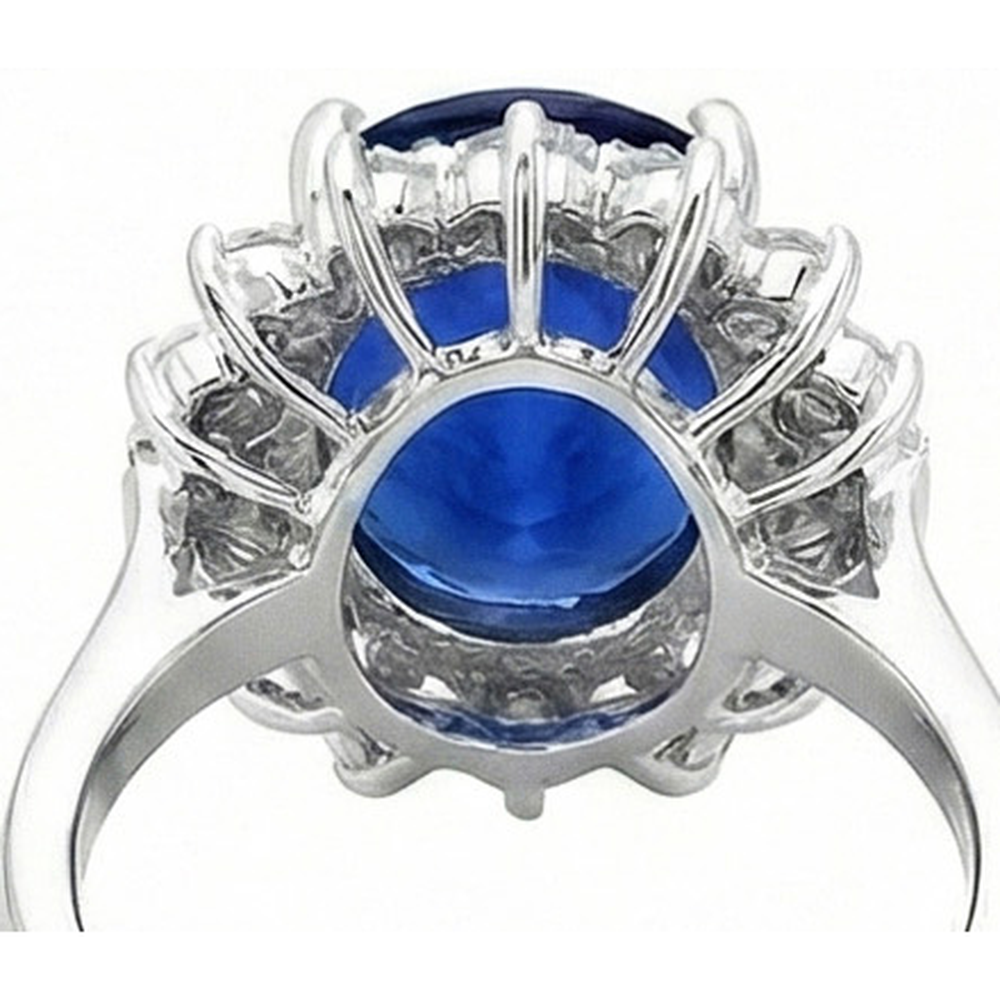 4 Carat Sri Lanka Sapphire Round Natural Earth Mined DIAMOND ( NOT LAB GROWN )s Engagement Ring Gold 14K