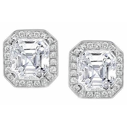 natural round diamond 4ct earring front view